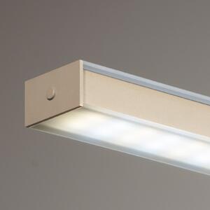 FISCHER & HONSEL LED висяща лампа Valeno, пясъчна, дължина 115 cm, CCT, сензорен димер, Затъмняване, Бежов, Дневна/трапезария, Метал, Модерен