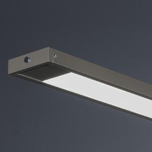 FISCHER & HONSEL LED висяща лампа Marlo, сиво-бежов цвят, дължина 120 cm, CCT, сензорен димер, Затъмняване, Кафяв / ръждив, Дневна/трапезария, Метал, Модерен