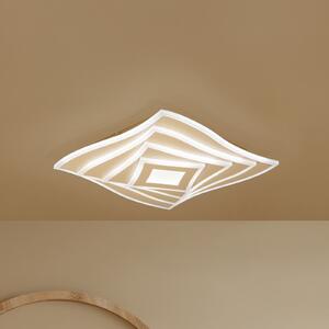FISCHER & HONSEL LED плафон HERO, пясъчен, 40x40 cm, дистанционно управление, CCT dim, Затъмняване, Бежов, Дневна/трапезария, Метал, Модерен