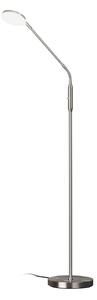 FISCHER & HONSEL LED стояща лампа Sorento никел, височина 138 cm, CCT, сензорен димер, Затъмняване, Металик, Дневна/трапезария, Метал, Модерен