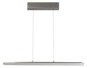 FISCHER & HONSEL LED висяща лампа Torvi, никел, дължина 88 cm, CCT, сензорен димер, Затъмняване, Металик, Дневна/трапезария, Метал, Модерен