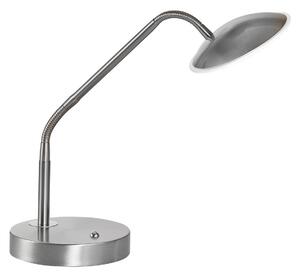 FISCHER & HONSEL LED настолна лампа Tallri, никел, височина 60 cm, CCT сензорен димер, Затъмняване, Металик, Дневна/трапезария, Метал, Модерен