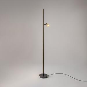 Maytoni LED стояща лампа Thin, черна, алуминий, височина 155 cm, димер, Затъмняване, Черен, Дневна/трапезария, Алуминий, Модерен