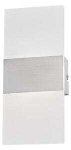 FISCHER & HONSEL LED стенна лампа FODER, никелов цвят, височина 27 cm, превключвател, Металик, Дневна/трапезария, Метал, Модерен