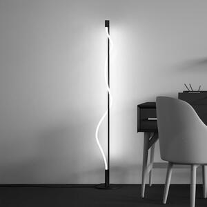 Maytoni LED стояща лампа Tau, черна, алуминий, височина 150 cm, Черен, Дневна/трапезария, Алуминий, Модерен