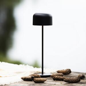 Konstsmide LED акумулаторна настолна лампа Lille, височина 36 cm, черна, IP54, USB, Затъмняване, Черен, Дневна/трапезария, Алуминий, Модерен