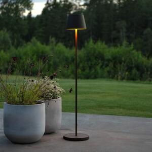 Konstsmide LED акумулаторна стояща лампа Pomezia, черна, 124 cm, IP54, USB, Затъмняване, Черен, Дневна/трапезария, Алуминий, Модерен
