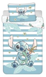 Светлосиньо памучно детско спално бельо за детско креватче 100x135 cm Lilo & Stitch "Tropical Hugs" – Jerry Fabrics