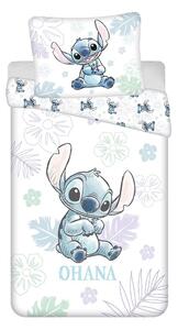 Бяло единично памучно детско спално бельо 140x200 cm Lilo and Stitch "Ohana White" – Jerry Fabrics