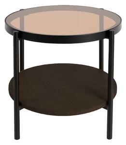 Кръгла странична масичка със стъклен плот ø 48 cm Hassel – Unique Furniture