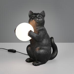 Reality Leuchten Настолна лампа Gatio, черна, височина 30 cm, изкуствена смола, G9, Черен, Дневна/трапезария, Пластмаса, Млад живот