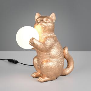 Reality Leuchten Настолна лампа Gatio, златиста, височина 30 cm, изкуствена смола, G9, Злато / месинг, Дневна/трапезария, Пластмаса, Млад живот