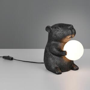 Reality Leuchten Настолна лампа Capi, черна, височина 25 cm, изкуствена смола, G9, Черен, Дневна/трапезария, Пластмаса, Млад живот