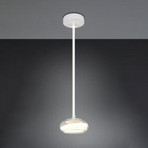 Trio Lighting LED висяща лампа Tarsia, бяла матова, Ø 21 cm, стъкло, Затъмняване, Бял, Дневна/трапезария, Стъкло, Модерен