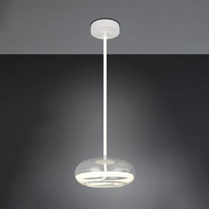 Trio Lighting LED висяща лампа Tarsia, бяла матова, Ø 40 cm, стъкло, Затъмняване, Бял, Дневна/трапезария, Стъкло, Модерен