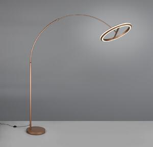 Trio Lighting LED ъглова стояща лампа Amador, кафеникаво кафяво, височина 205 cm метал, Затъмняване, Кафяв / ръждив, Дневна/трапезария, Метал, Модерен