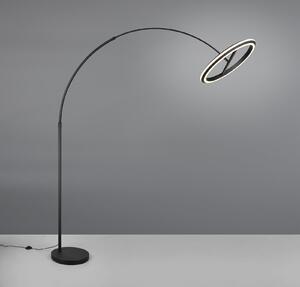 Trio Lighting LED лъкова стояща лампа Amador, черна, височина 205 cm, метал, Затъмняване, Черен, Дневна/трапезария, Метал, Модерен