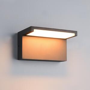 Trio Lighting LED лампа за външна стена Ravi, антрацит, ширина 18 cm, метал, IP65, Черен, Алуминий, Модерен