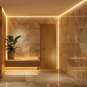 Hera LED лента SAUNA, 2700 K, дължина 200 cm, IP54, 24 V, Затъмняване, Бял, Дневна/трапезария, Пластмаса, Модерен