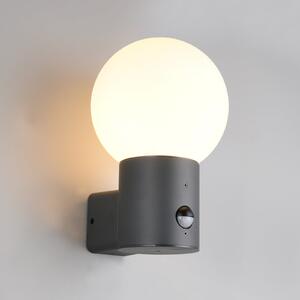 Trio Lighting Външна лампа Mures, антрацит, височина 28 cm, метал, сензор, Черен, Алуминий, Модерен