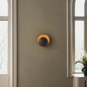 Globen Lighting стенна лампа ORBIT, кафява, Ø 30 cm, щепсел, Кафяв / ръждив, Дневна/трапезария, Метал, Дизайн