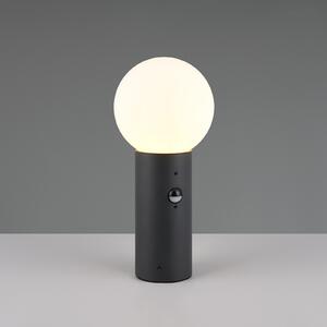 Trio Lighting Лампа с основа Mures, антрацит, височина 40 cm, метал, сензор, Черен, Алуминий, Модерен