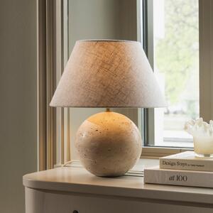 Globen Lighting Настолна лампа Castello, бежова/бежова, височина 38 cm, Бежов, Дневна/трапезария, Плат / текстил, Дизайн