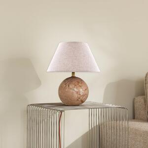 Globen Lighting Настолна лампа Castello, розово/бежово, височина 28 cm, Бежов, Дневна/трапезария, Плат / текстил, Дизайн