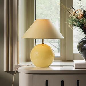 Globen Lighting Настолна лампа IRIS, жълто/жълто, височина 39 cm, Жълт, Дневна/трапезария, Плат / текстил, Винтидж