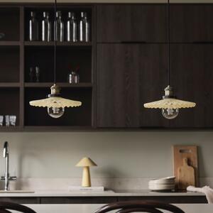 Globen Lighting Висяща лампа COBBLER, крем/старинна месинг Ø 25 cm, Затъмняване, Бежов, Дневна/трапезария, Стъкло, Дизайн