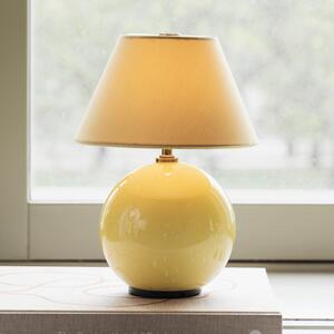 Globen Lighting акумулаторна настолна лампа IRIS, жълта/жълта, височина 23 cm, Затъмняване, Жълт, Дневна/трапезария, Плат / текстил