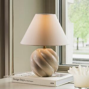Globen Lighting Настолна лампа DAHLIA, бежова/бежова, височина 31 cm, Бежов, Дневна/трапезария, Плат / текстил