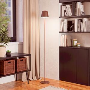EGLO LED лампа с акумулатор за тераса Mannera-L, цвят ръжда, височина 140 см, Затъмняване, Кафяв / ръждив, Алуминий, Модерен