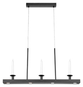 Markslöjd LED висяща лампа Dining, черна, дължина 82 cm, желязо, дим., Затъмняване, Черен, Дневна/трапезария, Метал