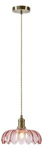 Markslöjd Висяща лампа Kurage, старо месинг/розово, стъкло, Ø 26 cm, E27, Затъмняване, Розов / Розе, Кухня, Стъкло
