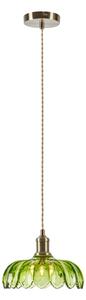 Markslöjd Висяща лампа Kurage, старо месинг/зелено, стъкло, Ø 26 cm, E27, Затъмняване, Зелен, Кухня, Стъкло
