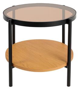 Кръгла странична масичка със стъклен плот ø 48 cm Hassel – Unique Furniture