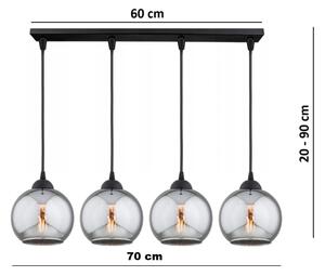 Brilagi - Полилей на кабел DIOR 4xE27/60W/230V черен/димно сив