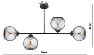 Brilagi - Полилей DIOR за повърхностен монтаж 4xE27/60W/230V черен/димно сив