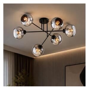 Brilagi - Плафонен полилей DIOR 6xE27/60W/230V черен/димчато сив