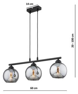 Brilagi - Полилей на кабел DIOR 3xE27/60W/230V черен/димно сив