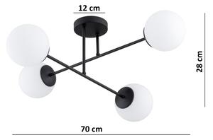 Brilagi - Плафонен полилей MILO 4xE27/60W/230V черен
