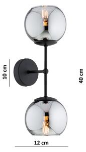 Brilagi - Настенна лампа DIOR 2xE27/60W/230V черна/димно сива