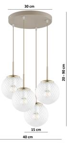 Brilagi - Полилей на кабел STELLA 4xE27/60W/230V бежов/златен