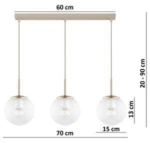 Brilagi - Полилей на кабел STELLA 3xE27/60W/230V бежов/златен