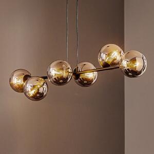 EMIBIG LIGHTING Висяща лампа Glassy, 6-пламъчна, черна, графит, стъкло, 110 см, Затъмняване, Черен, Дневна/трапезария, Стъкло, Модерен