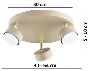 Brilagi - LED точково осветително тяло MONO 3xGX53/30W/230V бежово/златно