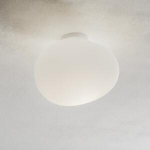 Foscarini Gregg media Таванска лампа от стъкло, 27 см, Затъмняване, Бял, Дневна/трапезария, Стъкло, Дизайн