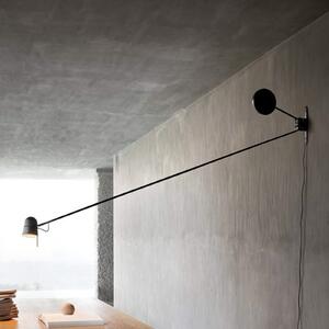 Luceplan LED стенна лампа Counterbalance черна, Черен, Дневна/трапезария, Метал, Дизайн