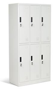 Гардероб Carmen CR-1243 J, 6 бр. шкафове, метален, сив